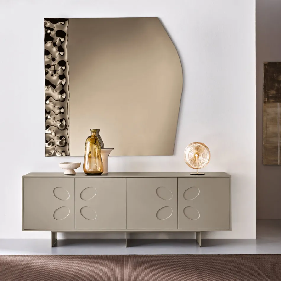 Sideboard Rialto mit vier Türen aus MDF und Melamin in zwei Ausführungen, hergestellt in Italien Viadurini
