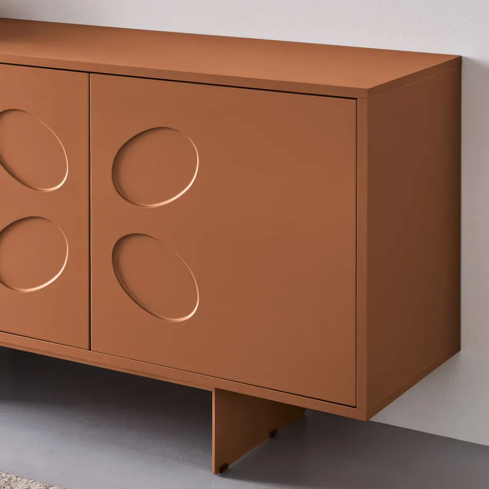 Sideboard Rialto mit vier Türen aus MDF und Melamin in zwei Ausführungen, hergestellt in Italien Viadurini