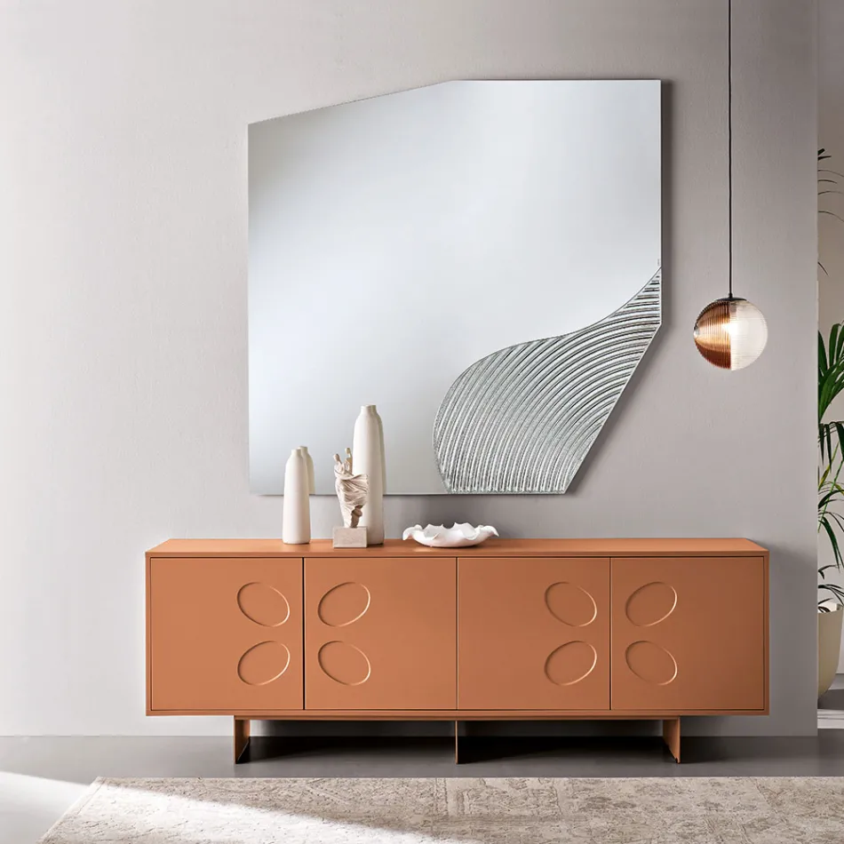 Sideboard Rialto mit vier Türen aus MDF und Melamin in zwei Ausführungen, hergestellt in Italien Viadurini