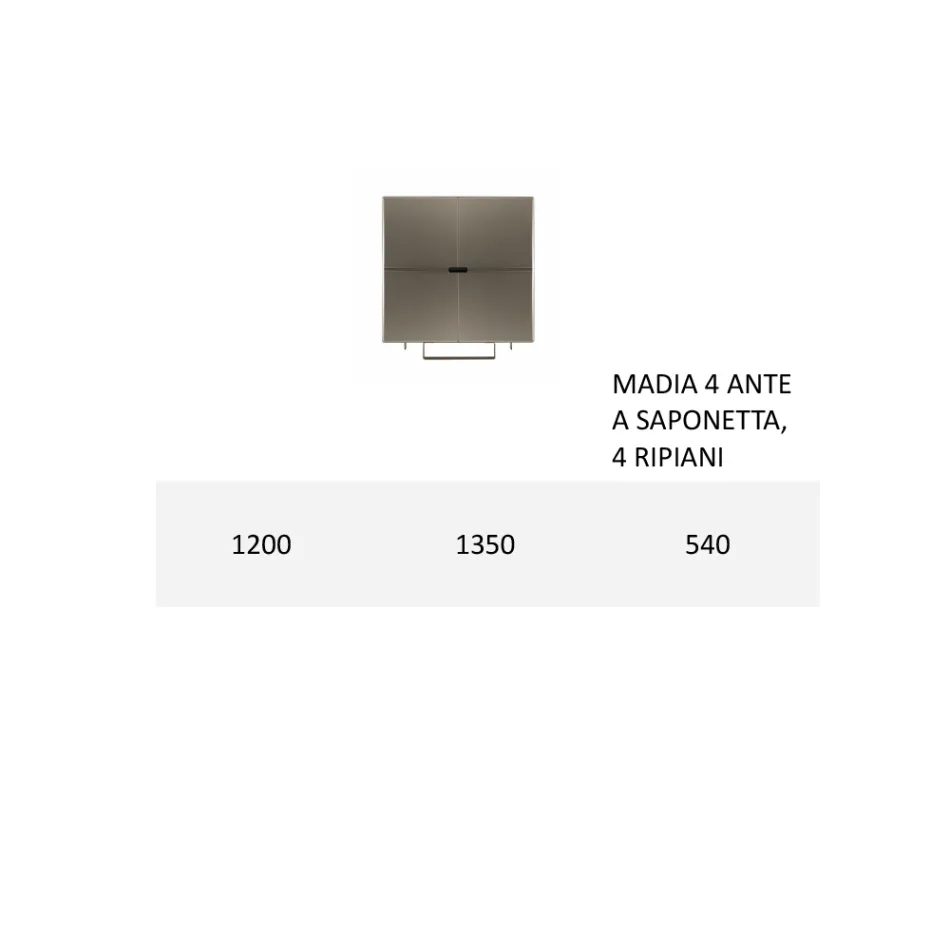 Sideboard mit MDF-Struktur und Basis mit zentralem Fuß Made in Italy Viadurini