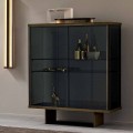 Wohnzimmer-Sideboard aus Rauchglas und hochwertigem Marmor Made in Italy - Leonarda