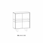 Wohnzimmer-Sideboard aus Rauchglas und grünem Guatemala-Marmor - Leonarda Viadurini