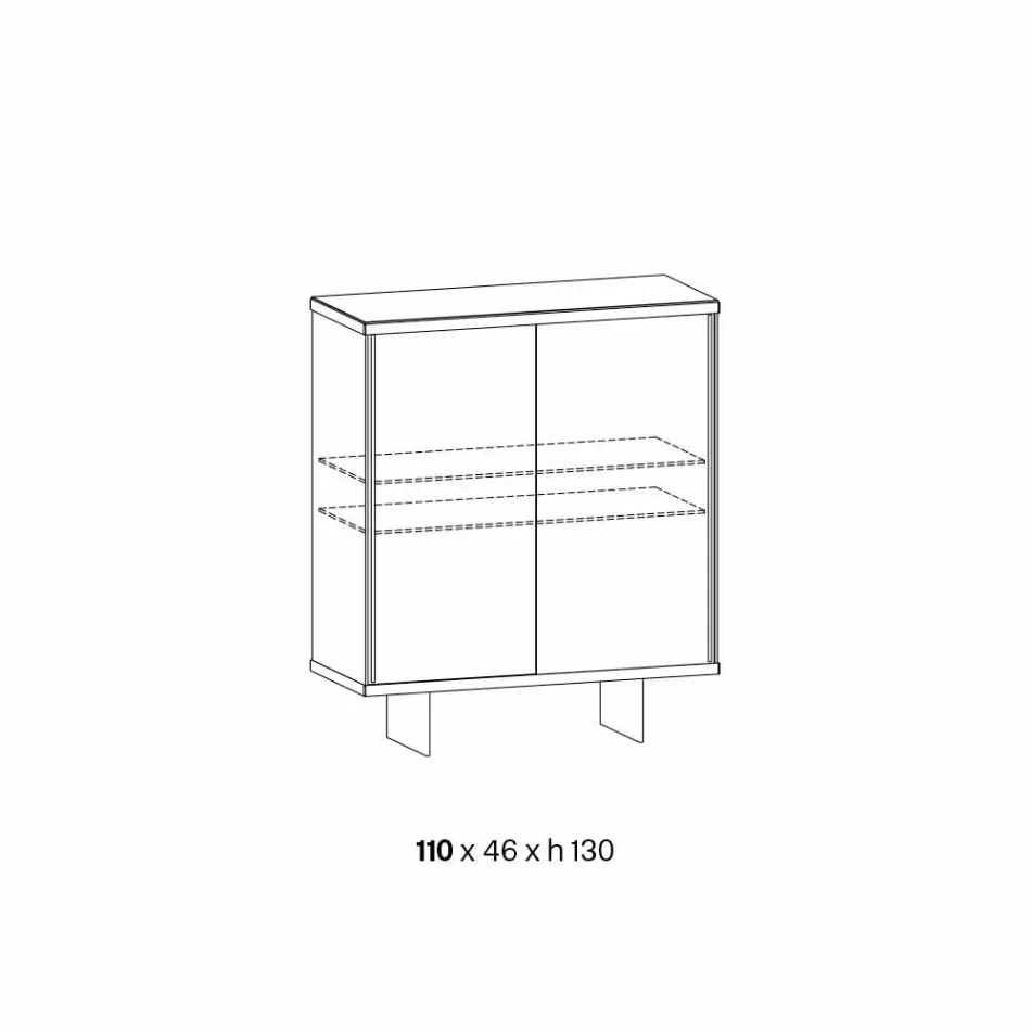 Wohnzimmer-Sideboard aus Rauchglas und grünem Guatemala-Marmor - Leonarda Viadurini