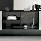 2-türiges Design Sideboard aus Rauchglas Made in Italy - Sciocca Viadurini