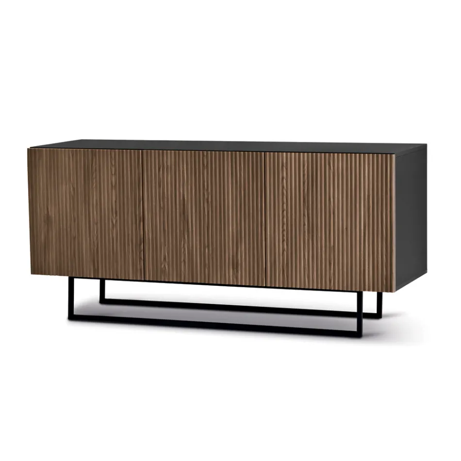 Estella Sideboard für den Innenbereich mit laminiertem Korpus und PVC-beschichteten MDF-Türen Viadurini