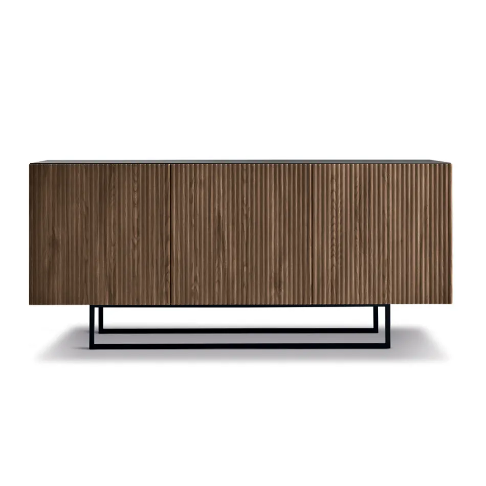 Estella Sideboard für den Innenbereich mit laminiertem Korpus und PVC-beschichteten MDF-Türen Viadurini