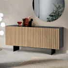 Estella Sideboard für den Innenbereich mit laminiertem Korpus und PVC-beschichteten MDF-Türen Viadurini