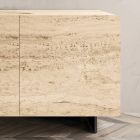 Wohnzimmer-Sideboard mit 2 Türen in Travertin-Marmor-Finish, hergestellt in Italien – Jon Viadurini
