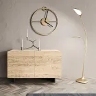 Wohnzimmer-Sideboard mit 2 Türen in Travertin-Marmor-Finish, hergestellt in Italien – Jon Viadurini