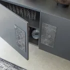 Wohnzimmer-Sideboard mit 2 oder 3 Türen und Glaseinsätzen Made in Italy - Olivo Viadurini