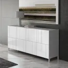 Wohnzimmer-Sideboard mit 4 Siebdrucktüren Made in Italy - Aringa Viadurini