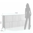 Wohnzimmer-Sideboard mit 4 Siebdrucktüren Made in Italy - Aringa Viadurini