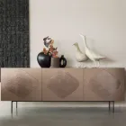 Wohnzimmer-Sideboard mit passenden Glaseinsätzen, hergestellt in Italien – Palma Viadurini