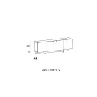 Sideboard aus Holz mit Glasstruktur Made in Italy - Azuki Viadurini