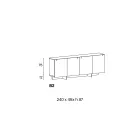 Sideboard aus Holz mit Glasstruktur Made in Italy - Azuki Viadurini