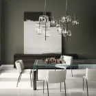 Sideboard aus Holz mit Glasstruktur Made in Italy - Azuki Viadurini