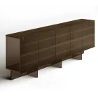 Sideboard aus Holz mit Glasstruktur Made in Italy - Azuki Viadurini