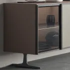 Wohnzimmer Sideboard aus ökologischem Holz und Glas 4 Türen Made in Italy - Aaron Viadurini