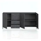 Wohnzimmer-Sideboard mit Melamin-Marmor-Finish, hergestellt in Italien – Zink Viadurini