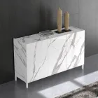 Wohnzimmer-Sideboard mit Melamin-Marmor-Finish, hergestellt in Italien – Zink Viadurini