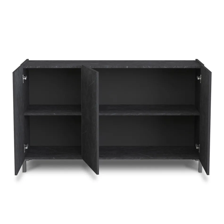 Wohnzimmer-Sideboard mit Melamin-Marmor-Finish, hergestellt in Italien – Zink Viadurini