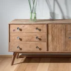 Wohnzimmer-Sideboard mit 2 Türen und 3 Schubladen aus recyceltem Holz - Slide Viadurini