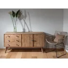 Wohnzimmer-Sideboard mit 2 Türen und 3 Schubladen aus recyceltem Holz - Slide Viadurini