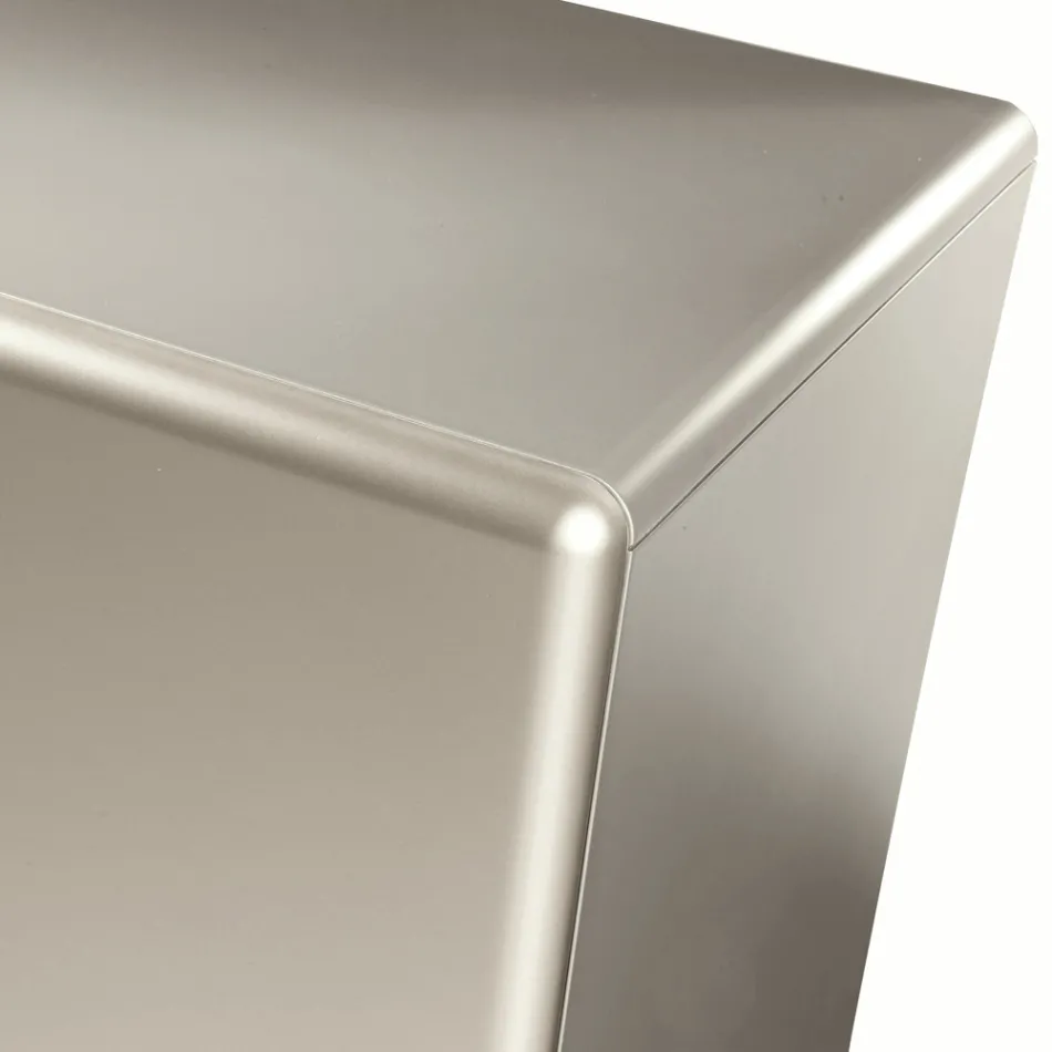 Wohnzimmer-Sideboard mit 3 Türen in Nickel-Finish, hergestellt in Italien – Foglio Viadurini