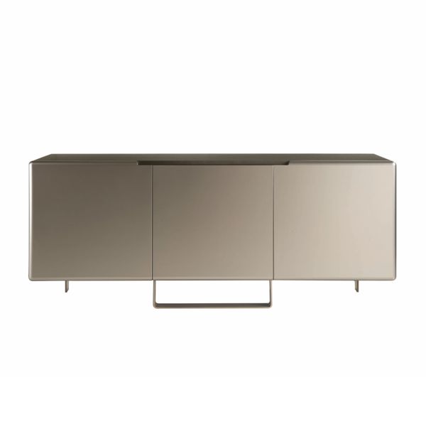 Wohnzimmer-sideboard mit 3 türen in nickel-finish, hergestellt in italien – foglio