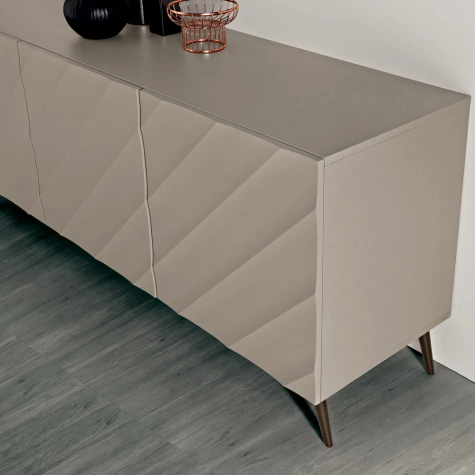 Wohnzimmer-Sideboard mit 3 MDF-Türen, erhältlich in verschiedenen Ausführungen - Elettra Viadurini