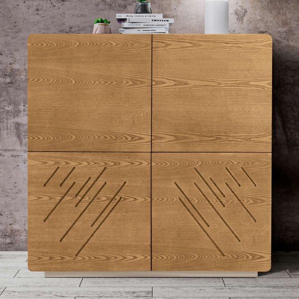 Wohnzimmer-sideboard mit 4 türen in gebeizter esche, hergestellt in italien – viktoria