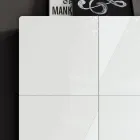 Wohnzimmer-Sideboard mit 4 Türen in weißer Glasoptik, hergestellt in Italien – Eline Viadurini