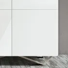 Wohnzimmer-Sideboard mit 4 Türen in weißer Glasoptik, hergestellt in Italien – Eline Viadurini
