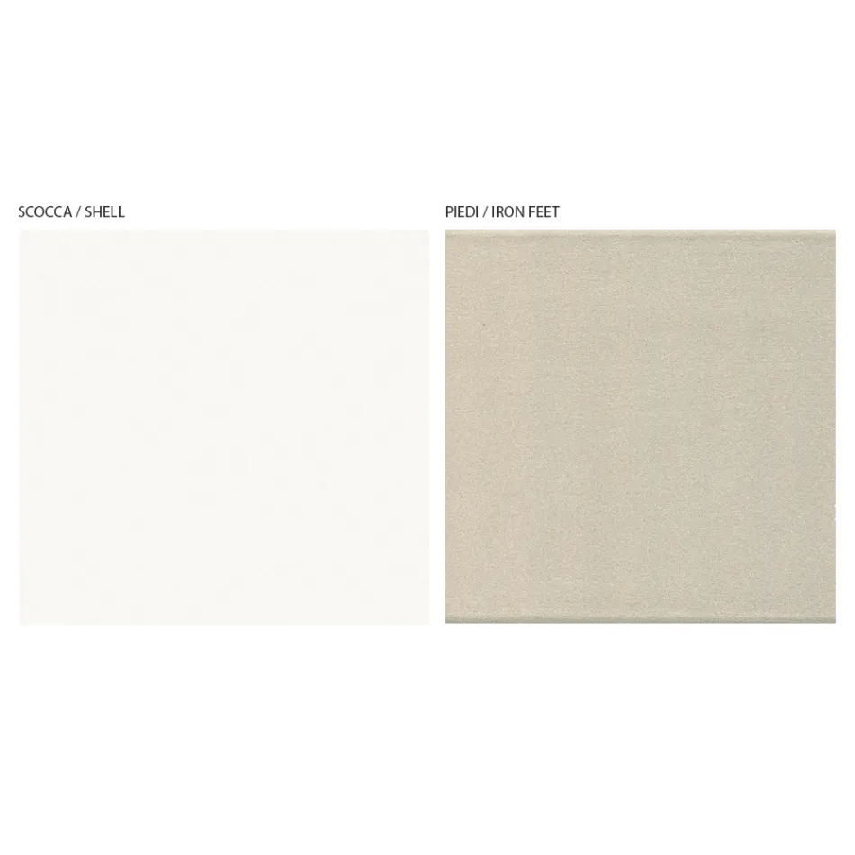 Wohnzimmer-Sideboard mit 4 Türen in weißer Glasoptik, hergestellt in Italien – Eline Viadurini