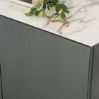 Wohnzimmer-Sideboard mit Stahlgestell und Melaminstruktur - Adriel Viadurini