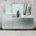 Wohnzimmer-Sideboard aus matt lackiertem Holz und Glas, hergestellt in Italien – Fiorenza Viadurini