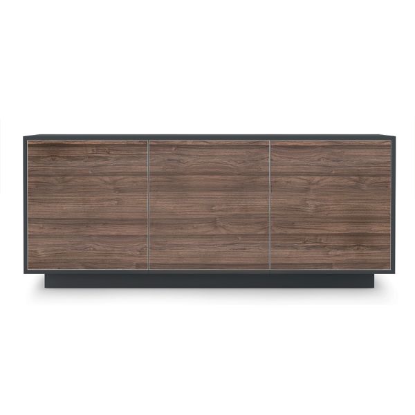 Wohnzimmer-sideboard aus mattem holz und hpl-laminat made in italy - fiorenza
