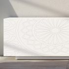 Wohnzimmer-Sideboard aus weißem MDF mit Basrelief Made in Italy - Stilea Viadurini