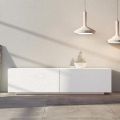 Wohnzimmer-Sideboard aus weißem MDF mit Basrelief Made in Italy - Stilea