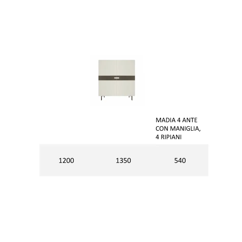 Wohnzimmer-Sideboard aus MDF und 4-Bein-Stütze Made in Italy - Teresina Viadurini