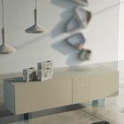 Wohnzimmer-Sideboard aus matt lackiertem MDF und Glas Made in Italy - Ninetta Viadurini