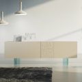 Wohnzimmer-Sideboard aus matt lackiertem MDF und Glas Made in Italy - Ninetta