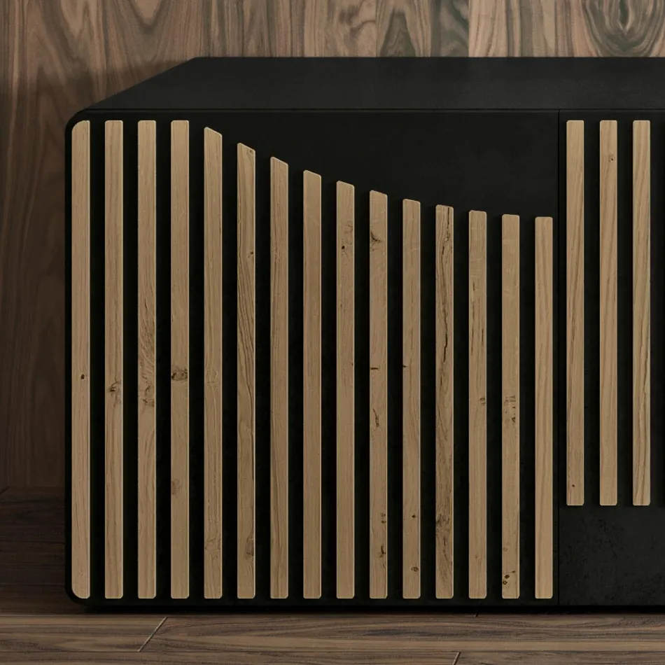 Wohnzimmer-Sideboard mit 3 Türen in nordischer Eichenoptik – Linda Viadurini