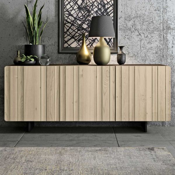 Wohnzimmer-sideboard mit 3 türen in sand-finish, hergestellt in italien – jan