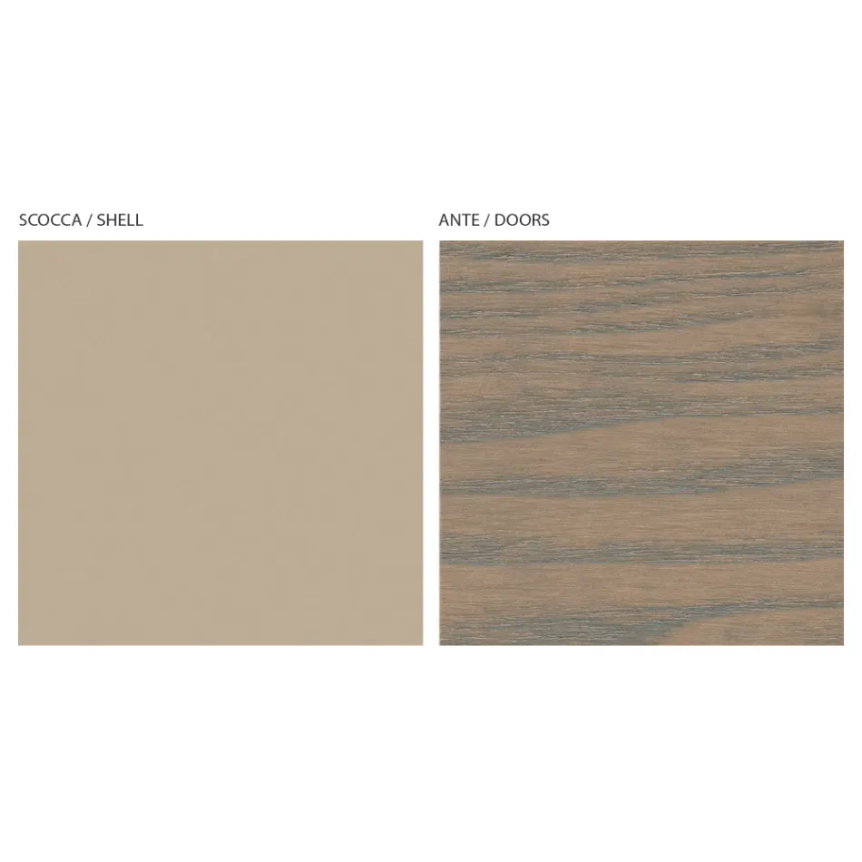 Wohnzimmer-Sideboard mit 4 Türen in Cappuccino-Optik, hergestellt in Italien – Eda Viadurini