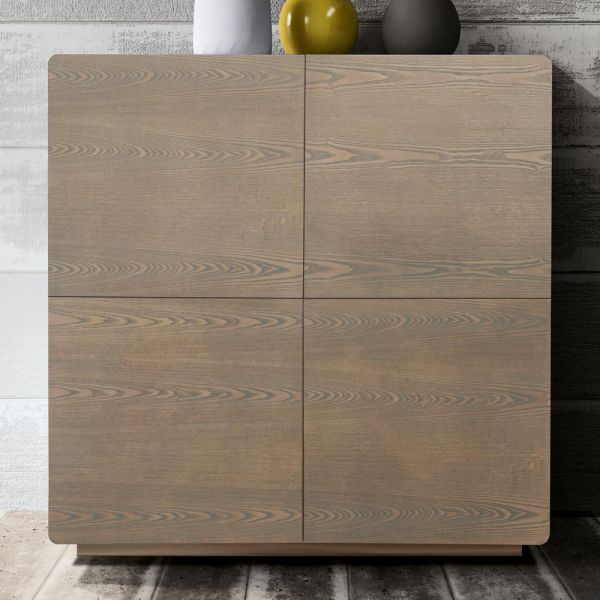 Wohnzimmer-sideboard mit 4 türen in cappuccino-optik, hergestellt in italien – eda
