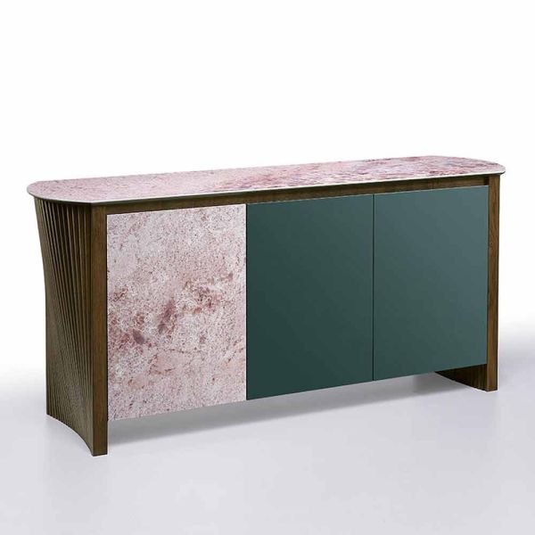 Luxus sideboard in gres mit struktur in holz und mdf made in italy - cunea