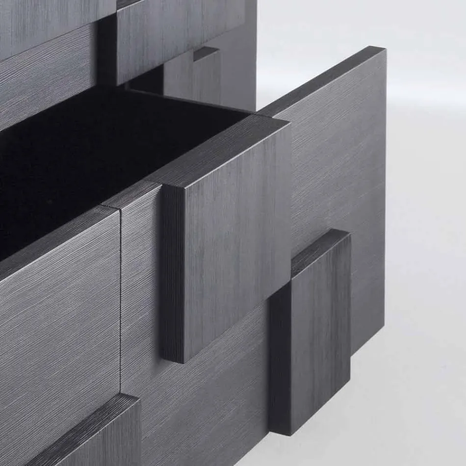 Design Anrichte gebürstet Lärchenholz wärmebehandeltem Azalee Viadurini