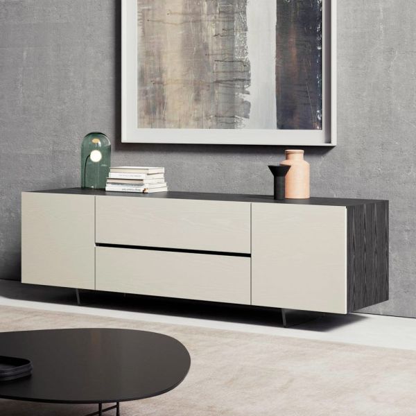 Furniertes sideboard mit methacrylat-beinen, hergestellt in italien – frank