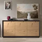 Sideboard furniert auf Pappelspanplatte, hergestellt in Italien – Latona Viadurini